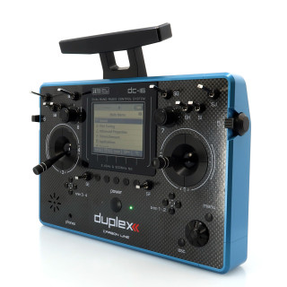 Vysielač JETI DUPLEX DC-16 II Carbon Line – modrý lakovaný Vysielač JETI DUPLEX DC-16 II Carbon Line – modrý lakovaný