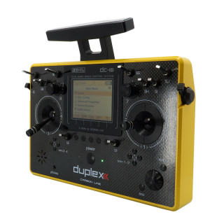 Vysielač JETI DUPLEX DC-16 II Carbon Line – žltý lakovaný Vysielač JETI DUPLEX DC-16 II Carbon Line – žltý lakovaný