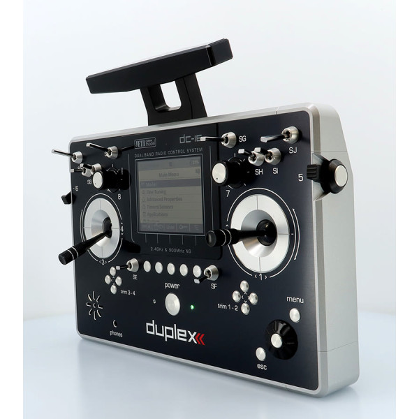 Vysielač JETI DUPLEX DC-16 II – strieborný lakovaný Vysielač JETI DUPLEX DC-16 II – strieborný lakovaný